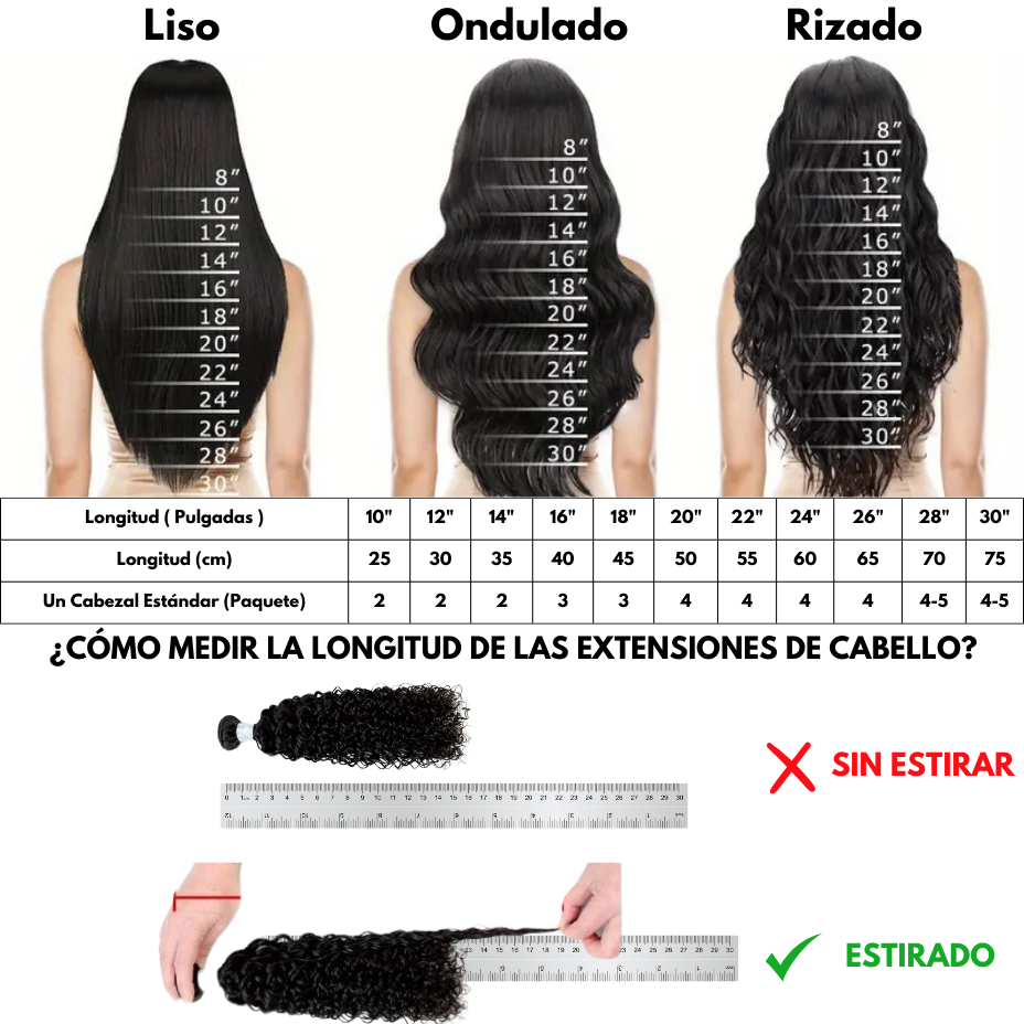 Cosido Rizado Remy Virgin 26 Pulgadas 65 cm