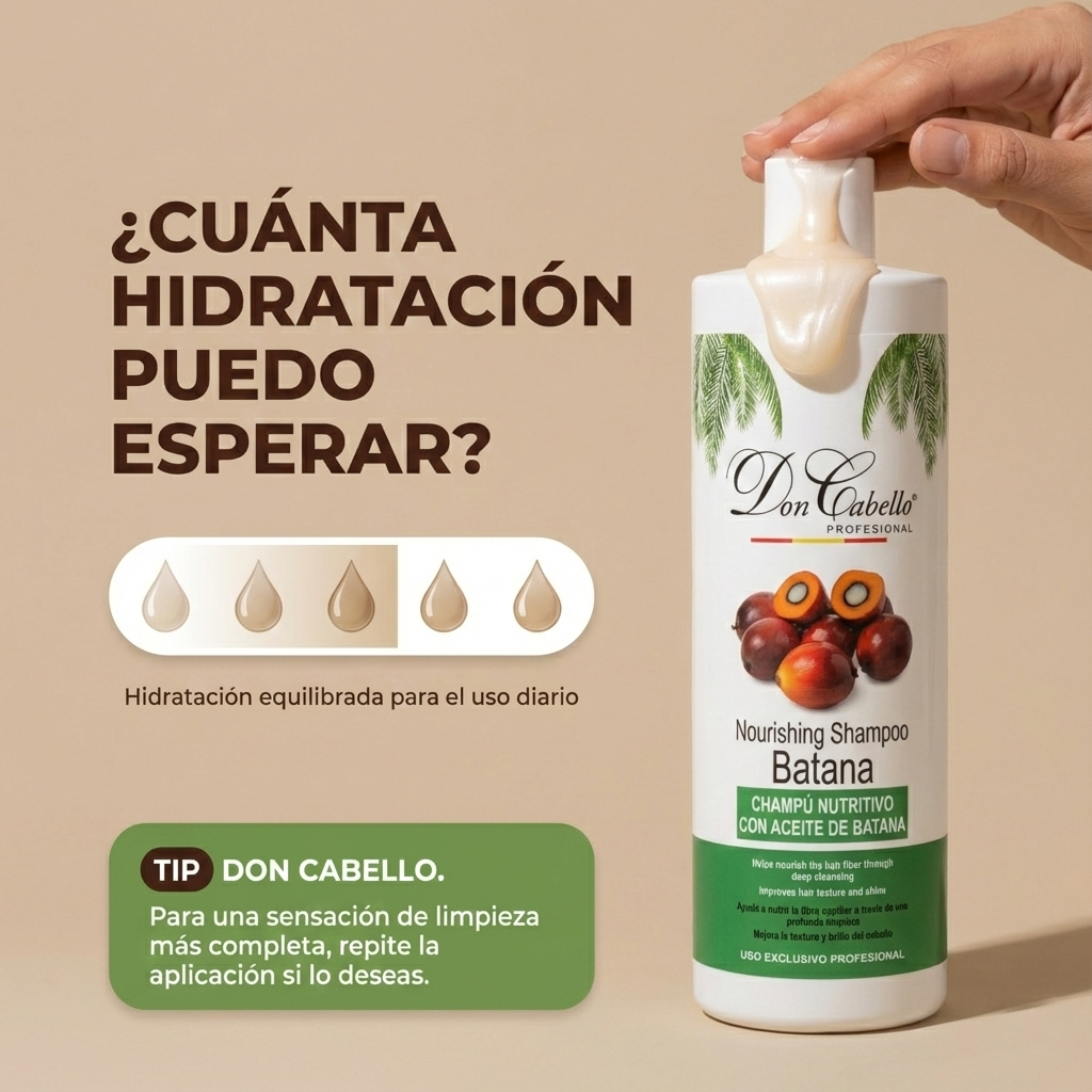 Don Cabello Champú Nutritivo Batana 1000 ml Hidratación y Brillo