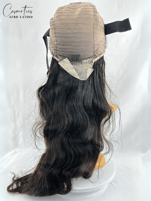 Peluca de Cabello Virgen Ondulado – HD Lace Frontal, Pre-Estilizada, Sin Pegamento, 28” Natural