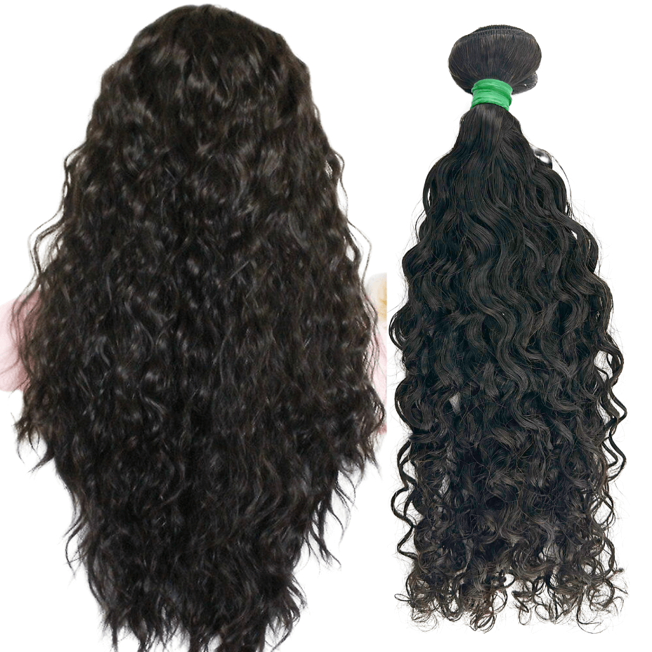 Cosido Rizado Natural Wave Remy Virgin 24 Pulgadas 60 cm