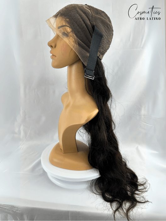 Peluca de Cabello Virgen Ondulado – HD Lace Frontal, Pre-Estilizada, Sin Pegamento, 28” Natural