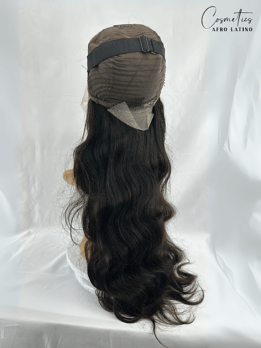 Peluca de Cabello Virgen Ondulado – HD Lace Frontal, Pre-Estilizada, Sin Pegamento, 28” Natural