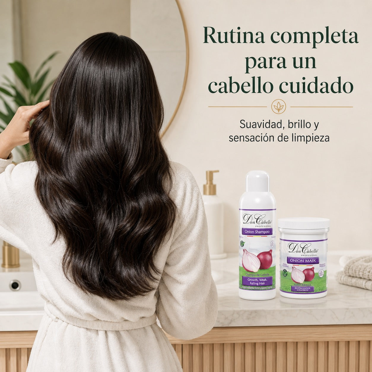 Don Cabello hair pack red onion odorless shampoo and mask 2x1000 ml