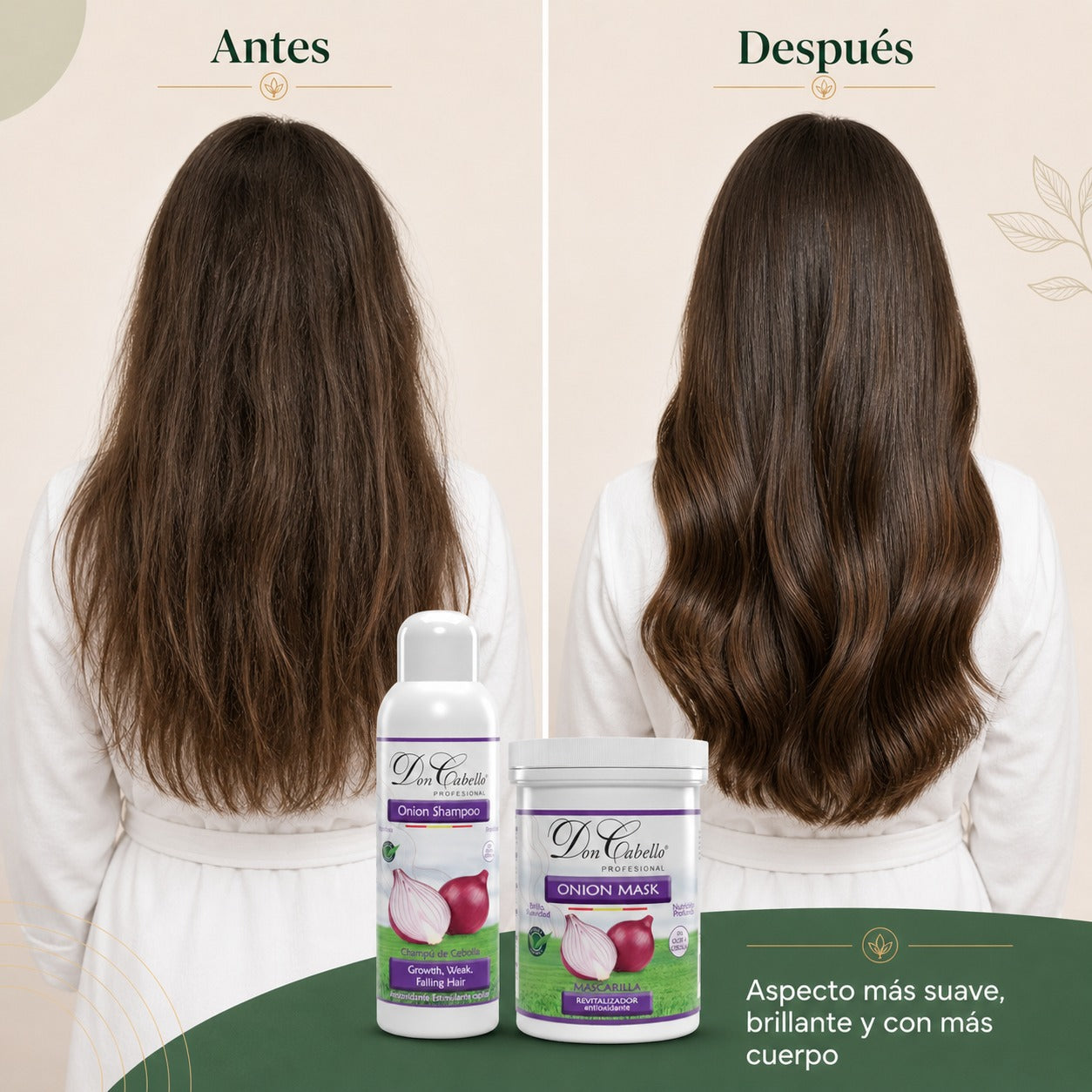 Don Cabello hair pack red onion odorless shampoo and mask 2x1000 ml