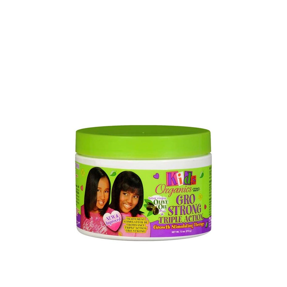 Organics BY BEST Africa's - Kids - Gro Strong Triple Action Growth Stimulating Therapy - 7.5 Oz - 213gm - Cosmetics Afro Latino