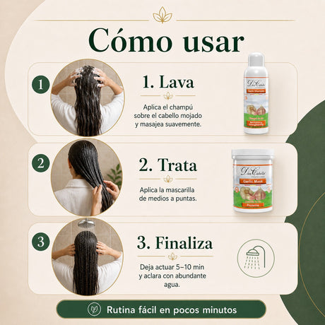 Pack Reparación Ajo – Cabello Seco y Dañado (Champú + Mascarilla) Don Cabello