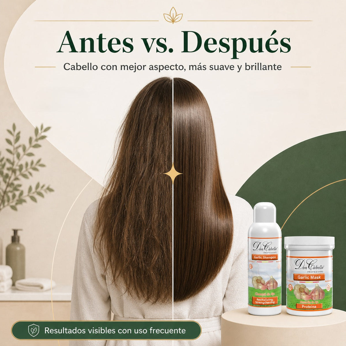 Pack Reparación Ajo – Cabello Seco y Dañado (Champú + Mascarilla) Don Cabello