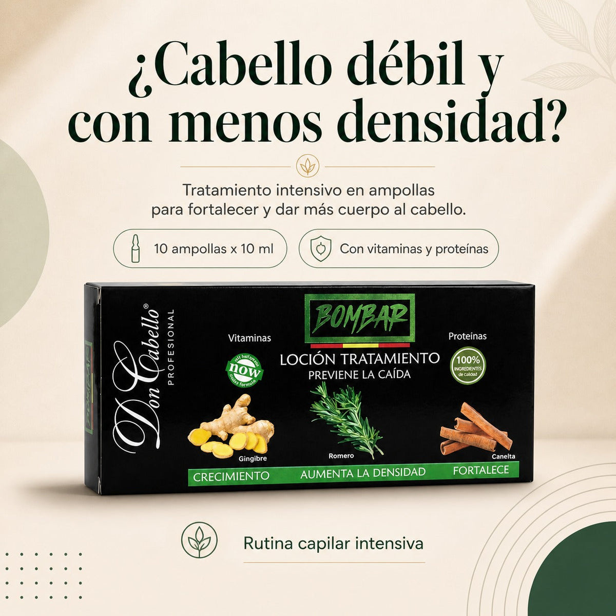 Don Cabello Ampollas Anticaída con Escutelaria 10 x 10 ml