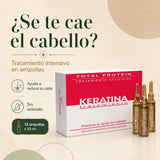 Don Cabello Anti-Hair Loss Treatment with Keratin – Hair Ampoules – 12 Ampoules x 10 Ml
