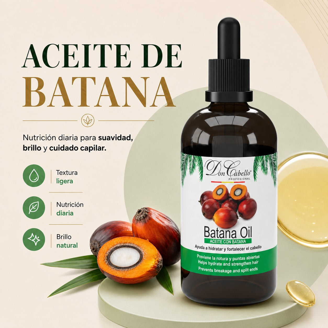 Don Cabello Aceite Capilar Batana 100 ml Hidratación y Brillo