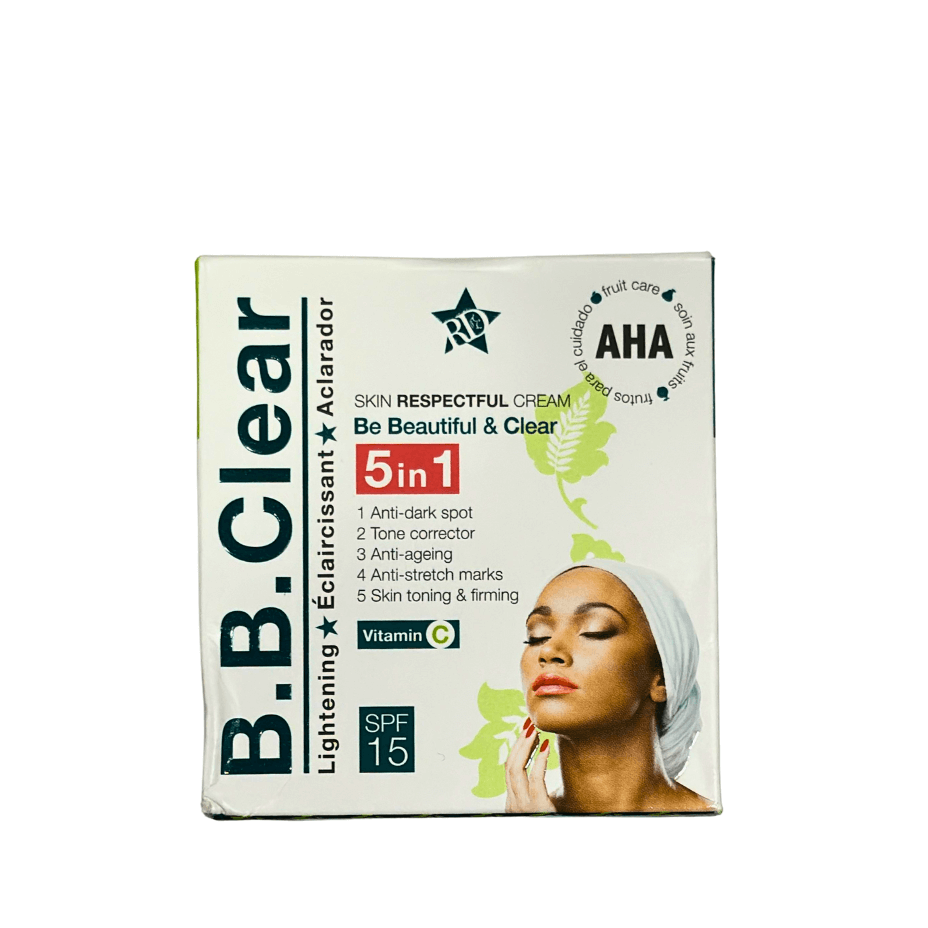 BB Clear - 5 In1 Lightening Body Cream - Sin Hidroquinona - 320 Ml (Stock limitado. Solo 6 Unidades) - Cosmetics Afro Latino