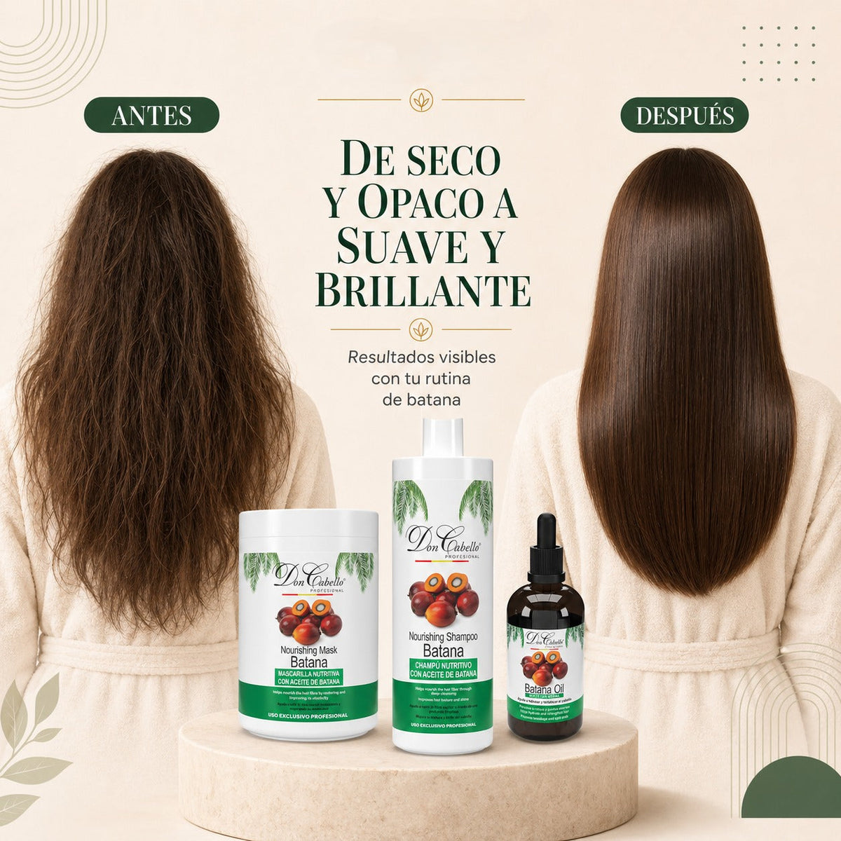 Pack Nutrición Profunda Batana – Cabello Extra Seco (Champú + Mascarilla + Aceite) Don Cabello