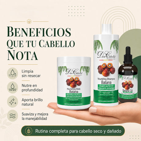Pack Nutrición Profunda Batana – Cabello Extra Seco (Champú + Mascarilla + Aceite) Don Cabello
