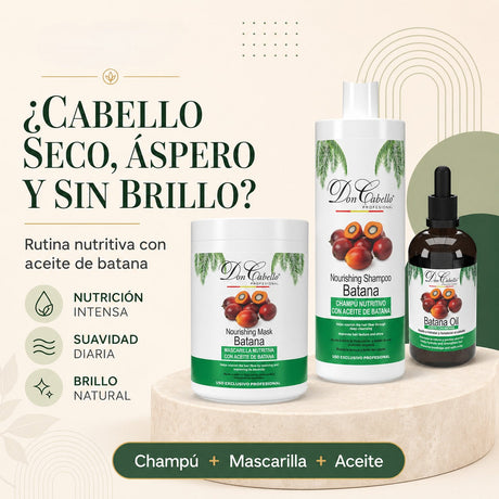 Pack Nutrición Profunda Batana – Cabello Extra Seco (Champú + Mascarilla + Aceite) Don Cabello