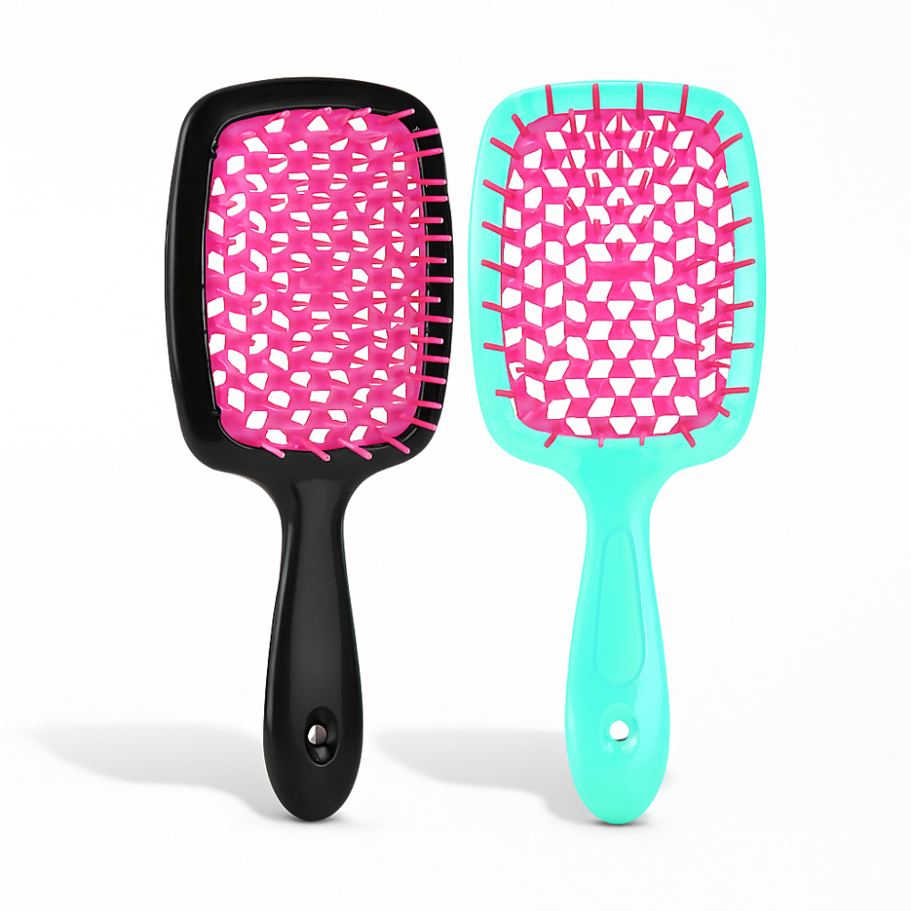Cepillo Desenredante Sin Tirones Para Todo Tipo De Cabello (Liso a Rizado 4c) – Apto Para Cabello Húmedo Y Seco – Secado 48% Más Rápido, Cerdas Flexibles Y Mango Antideslizante