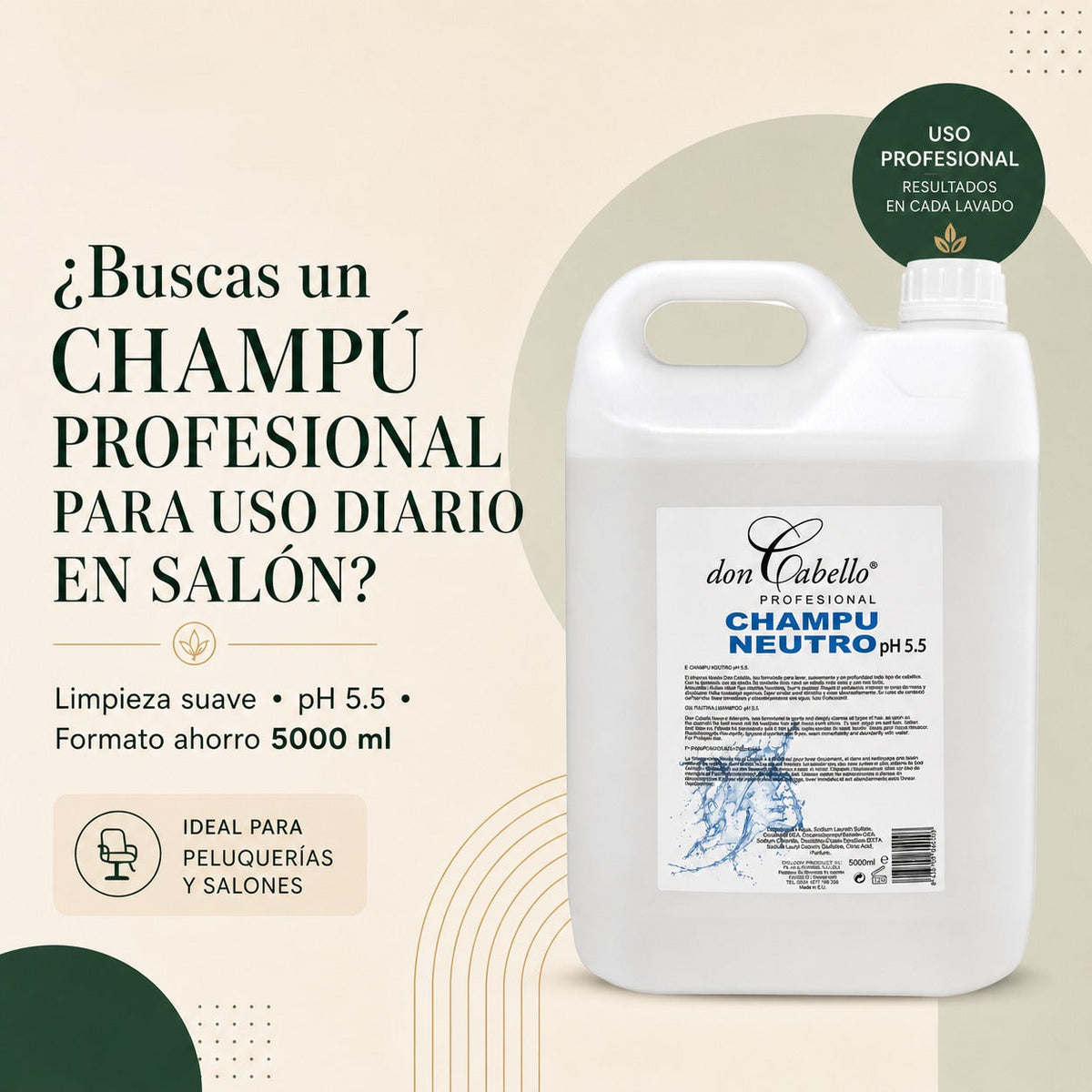 Champú Neutro pH 5.5 Don Cabello Profesional 5000 ml