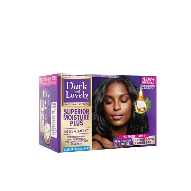 DARK AND LOVELY - SUPERIOR MOISTURE PLUS NO LYE RELAXER KIT - REGULAR - Cosmetics Afro Latino