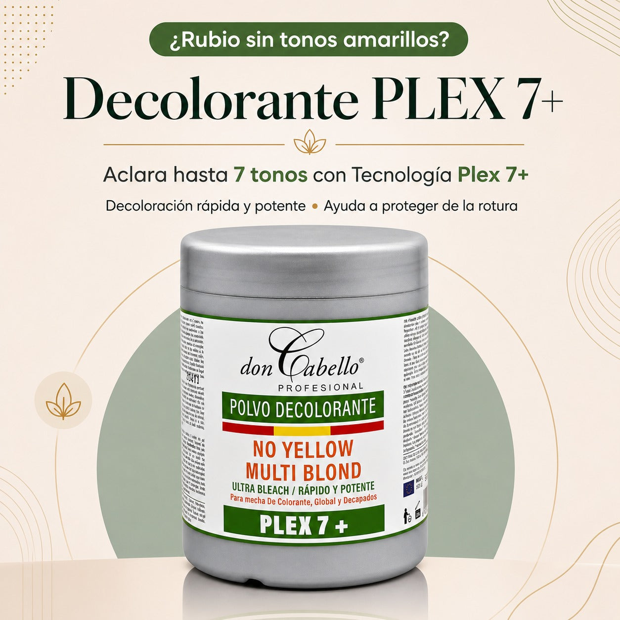 Don Cabello - Polvo Decolorante Plex 7 – Anti Amarillos - 500 GR