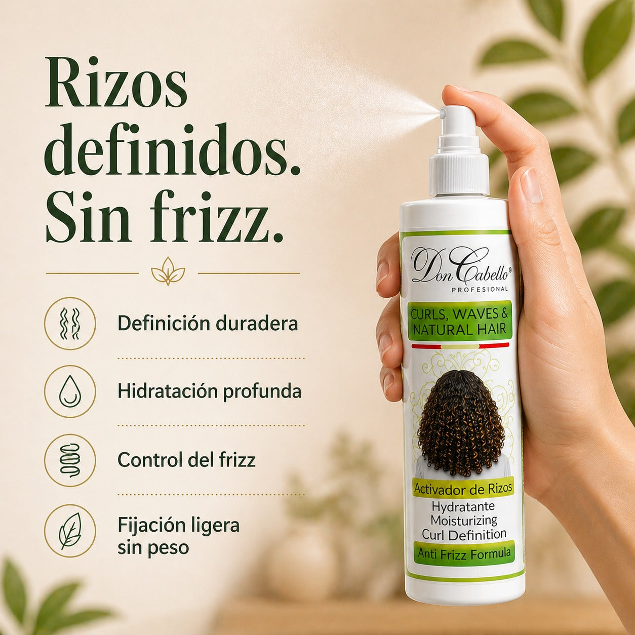 Don Cabello - Activador De Rizos Líquido - 400 Ml