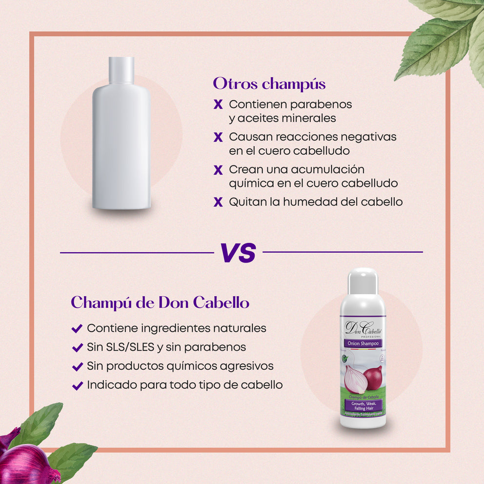 Don Cabello Natural Shampoo With Red Onion Extract 