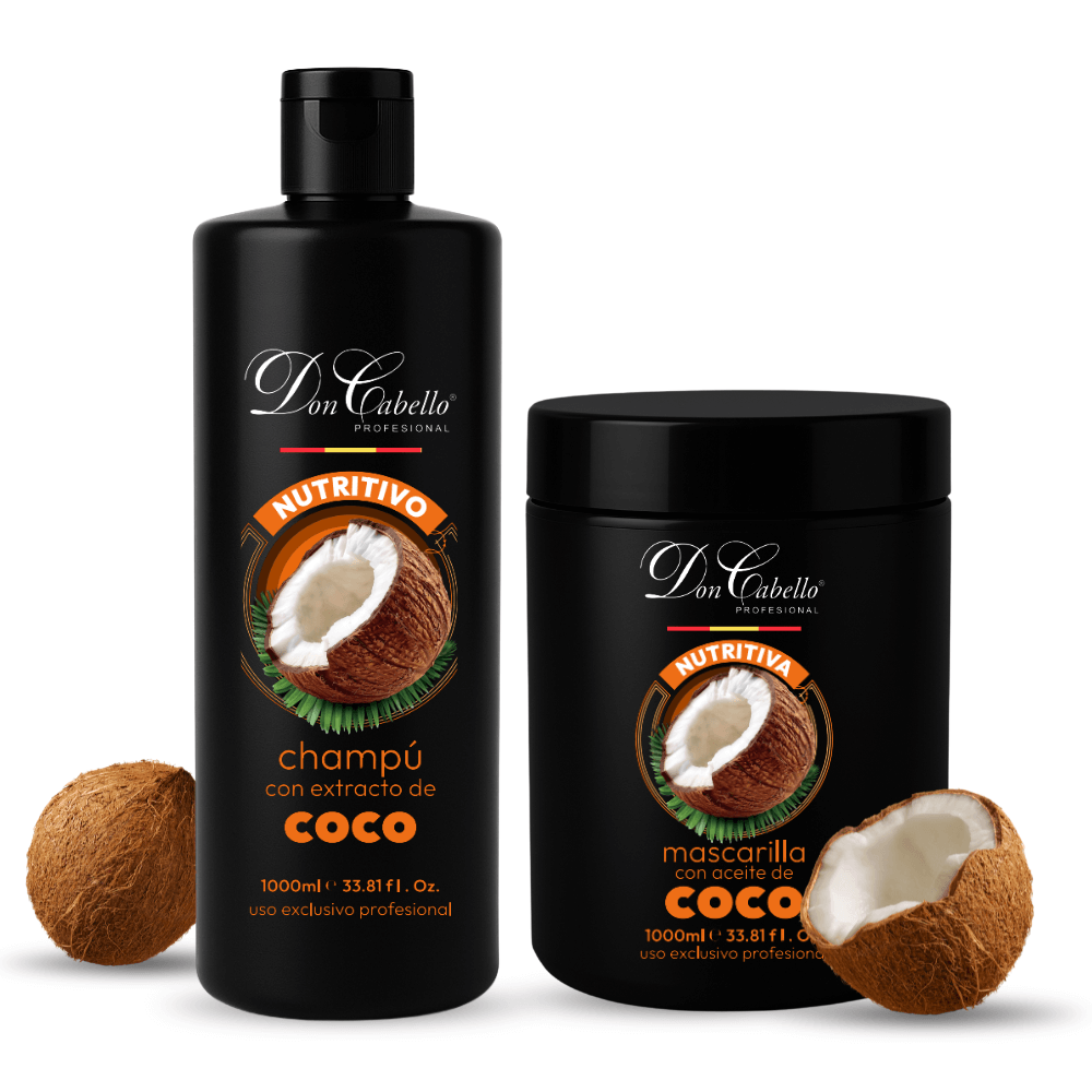 Don Cabello pack capilar coco nutritivo con champú y mascarilla 2x1000 ml - Cosmetics Afro Latino
