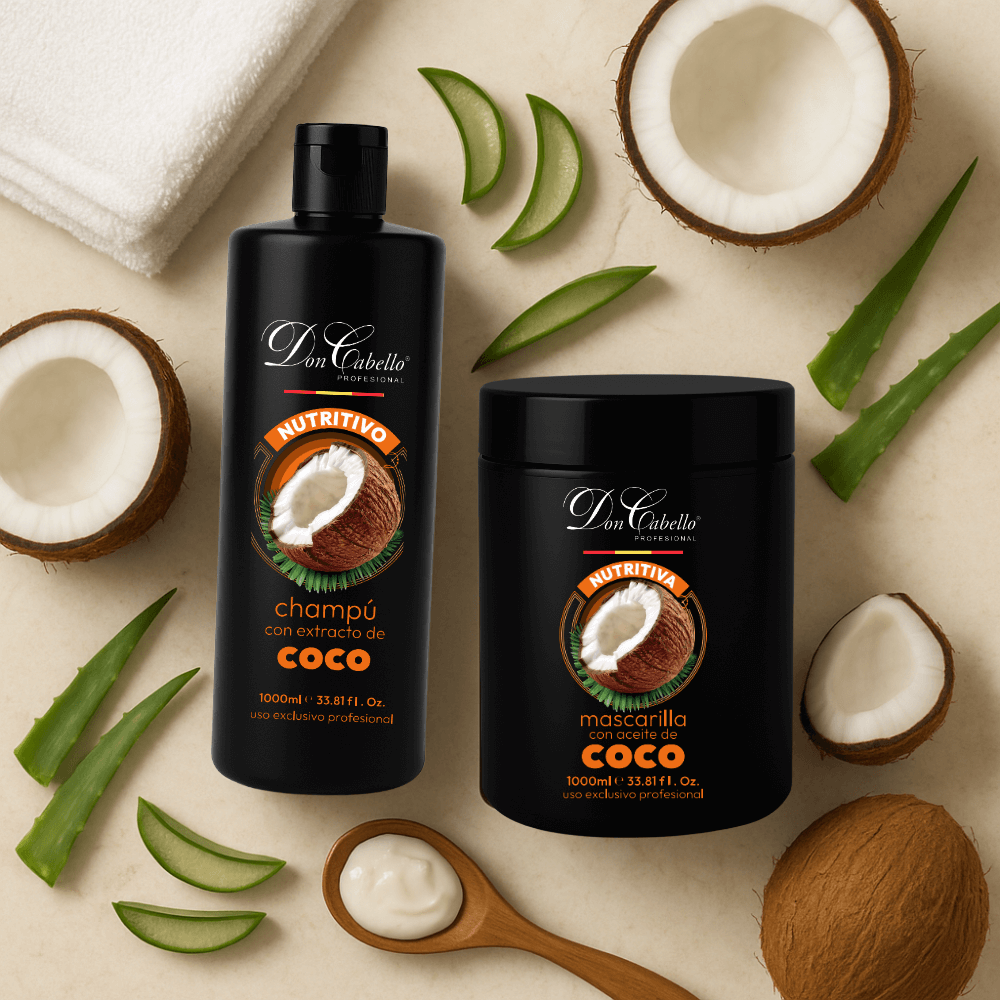 Don Cabello pack capilar coco nutritivo con champú y mascarilla 2x1000 ml - Cosmetics Afro Latino