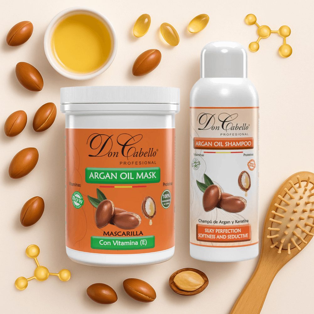 Don Cabello pack capilar keratina y argán hidratación intensa 2x1000 ml - Cosmetics Afro Latino