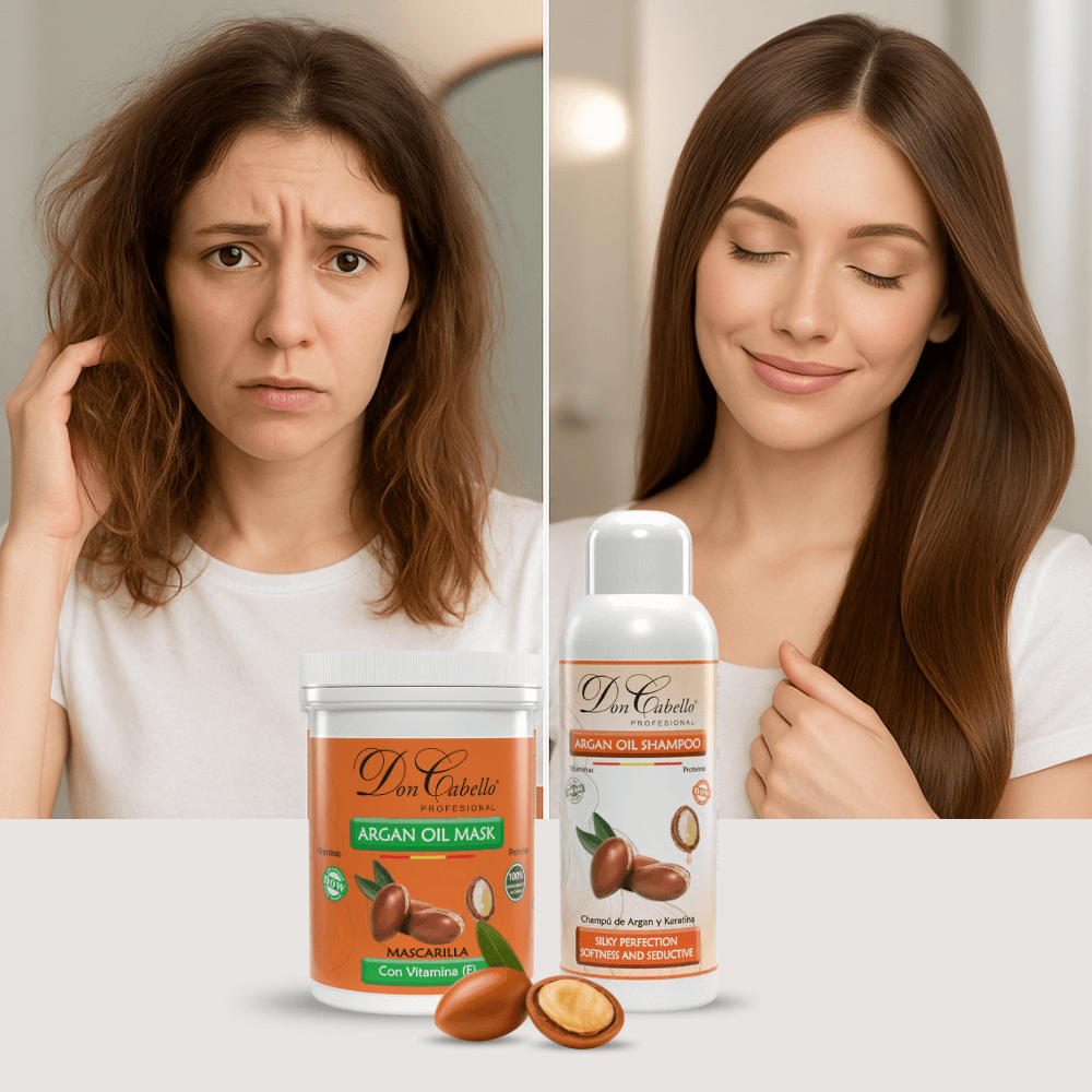 Don Cabello pack capilar keratina y argán hidratación intensa 2x1000 ml - Cosmetics Afro Latino