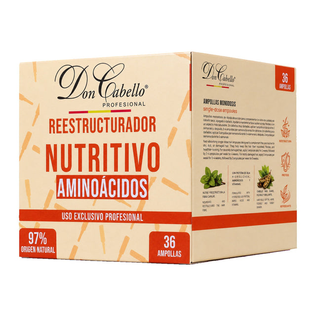 Caja Don Cabello Reestructurador Nutritivo con Aminoácidos, 36 ampollas de 15 ml