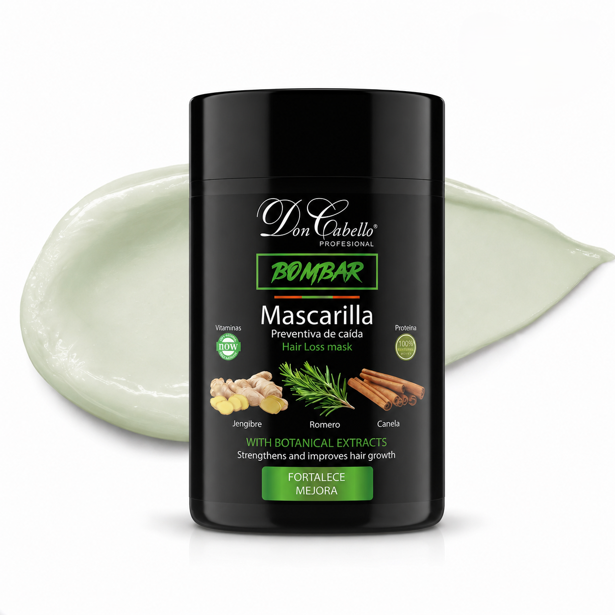 Don Cabello Bombar Mascarilla Preventiva de Caida con Romero, Canela Y Jengibre 1kg