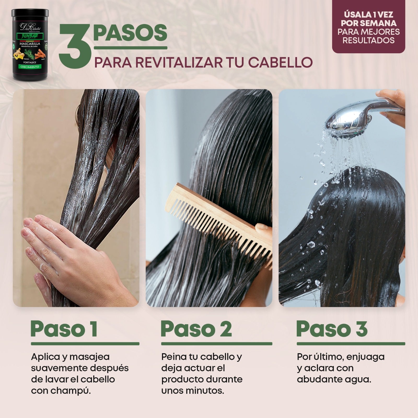 Don Cabello Bombar Mascarilla Preventiva de Caida con Romero, Canela Y Jengibre 1kg