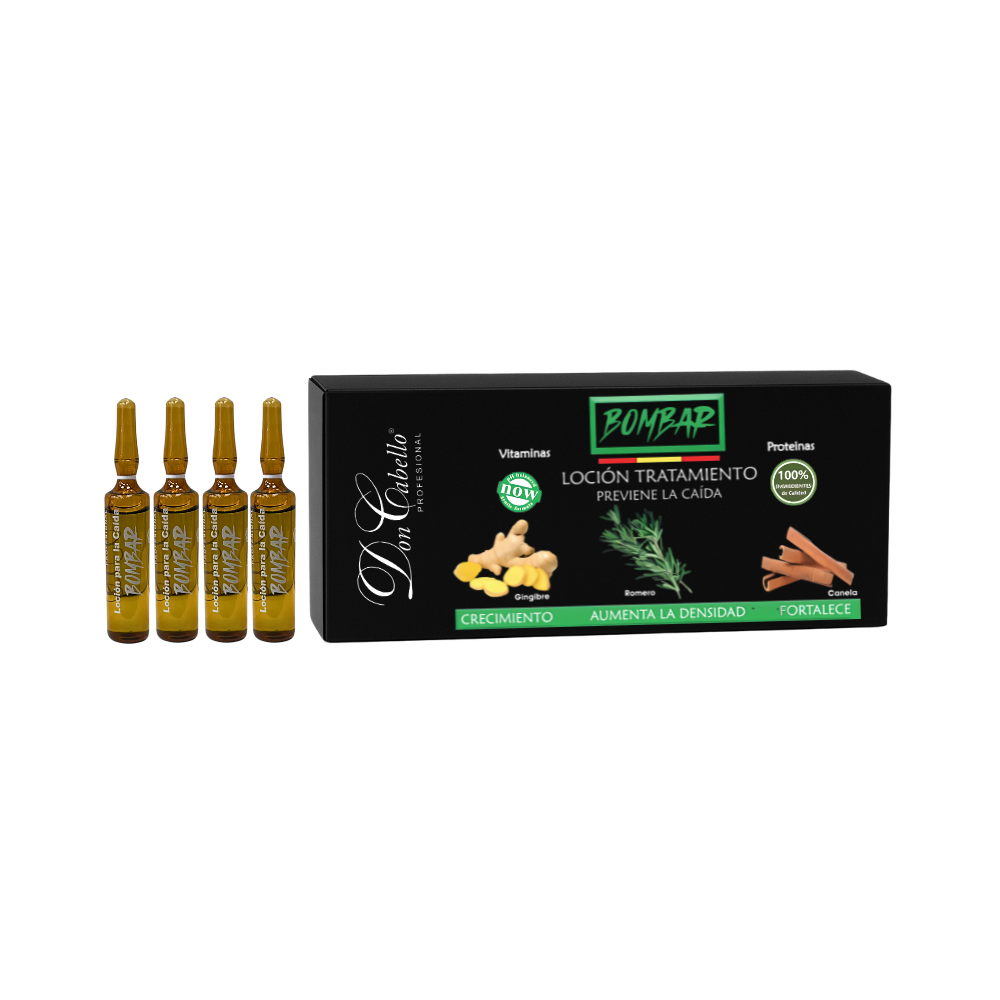 Don Cabello loción capilar bombar fortalecedora con 10 ampollas de 10 ml - Cosmetics Afro Latino