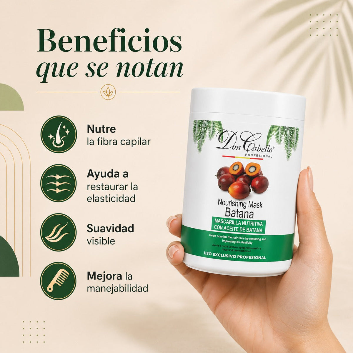 Don Cabello Mascarilla Capilar Nutritiva con Aceite de Batana 1000 ml