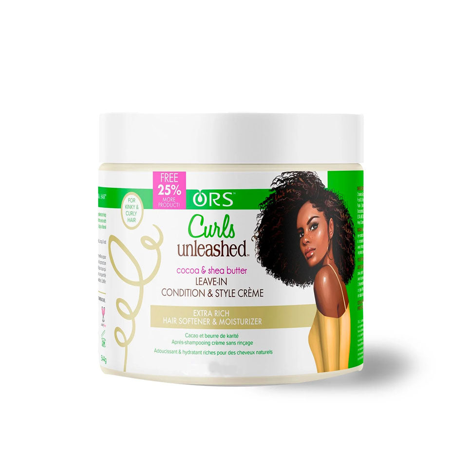 ORS - CURLS UNLEASHED - COCOA & SHEA BUTTER - LEAVE IN CONDITIONER & STYLE CREME - 567gm - 20oz - Cosmetics Afro Latino