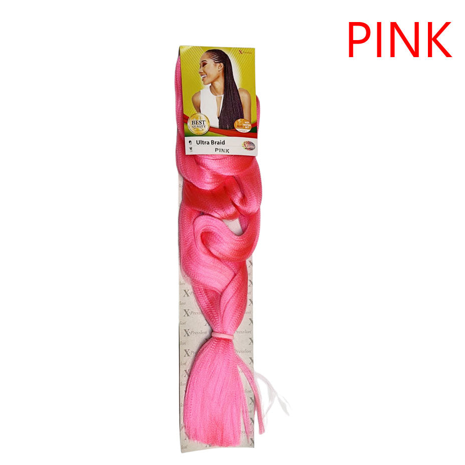 X-pression - Ultra Braid - Extensión De Pelo - Para Trenzar - 208 Cm - 165 G - De Un Solo Color - Cosmetics Afro Latino #PINK X-pression Hair Care