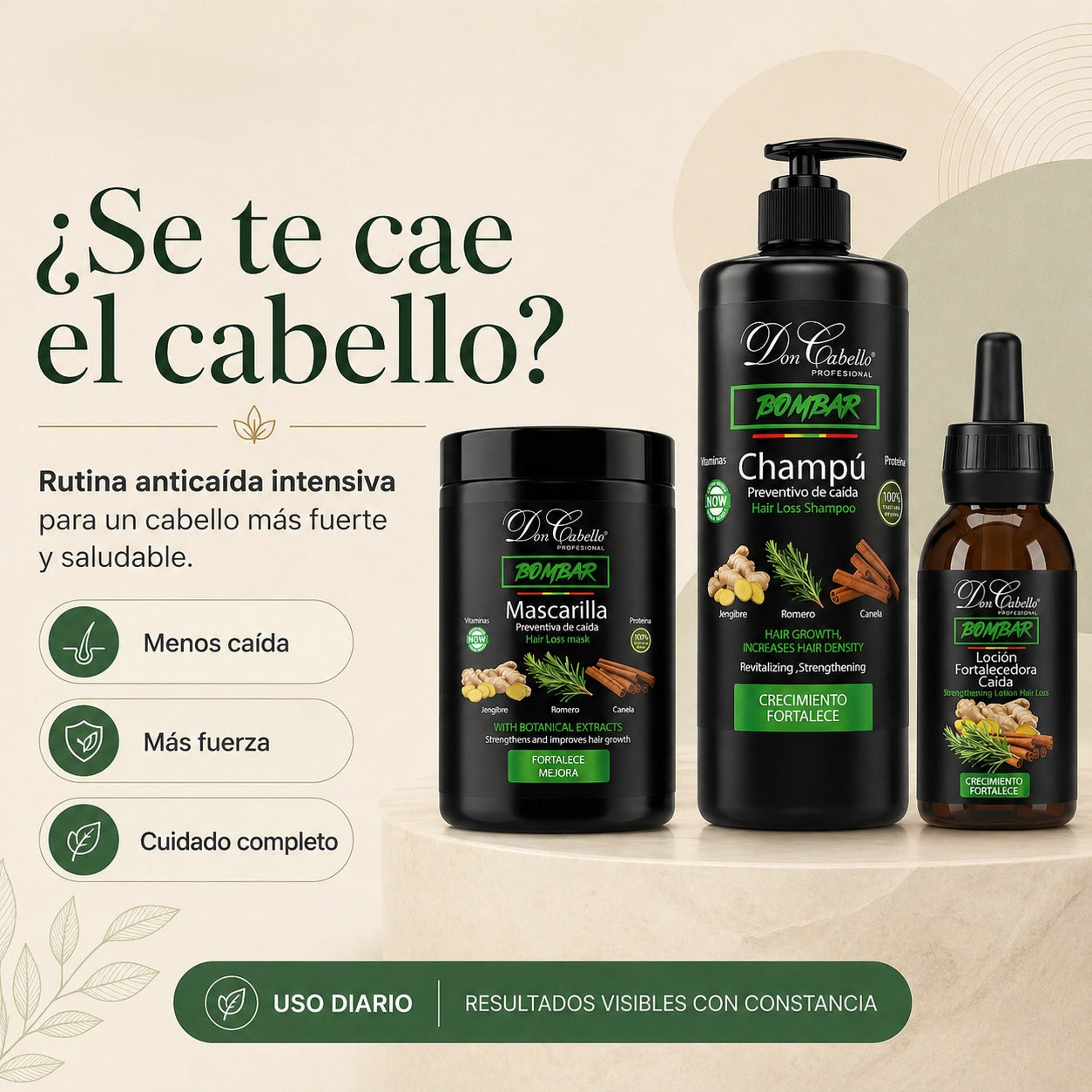 Bombar Hair Growth and Hair Loss Prevention Pack Don Cabello