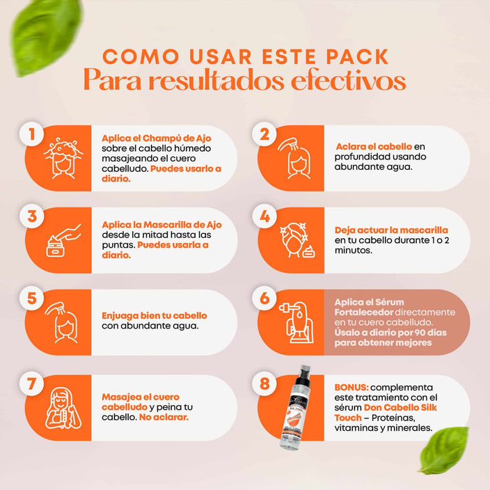 Pack Revitalizante Fortalecedor Con Extracto De Ajo - Don Cabello