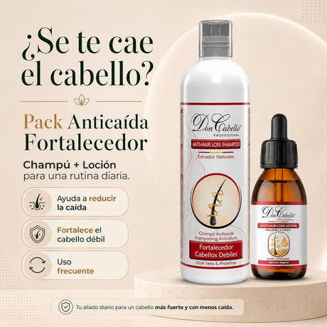Pack Anticaída Proteínas – Cabello Fino (Champú + Loción) Don Cabello
