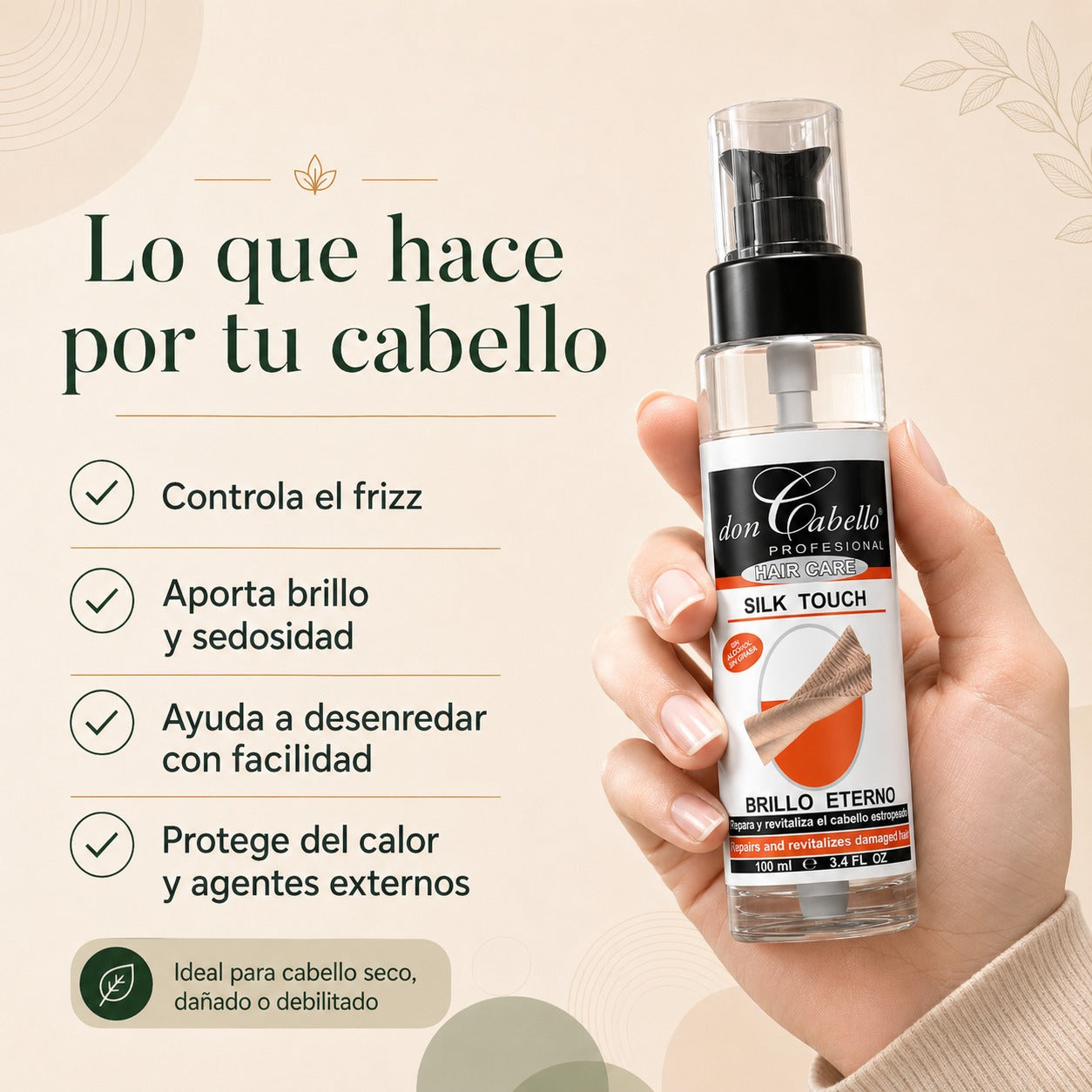 Don Cabello Silk Touch – Proteínas, Vitaminas Y Minerales - 100 Ml