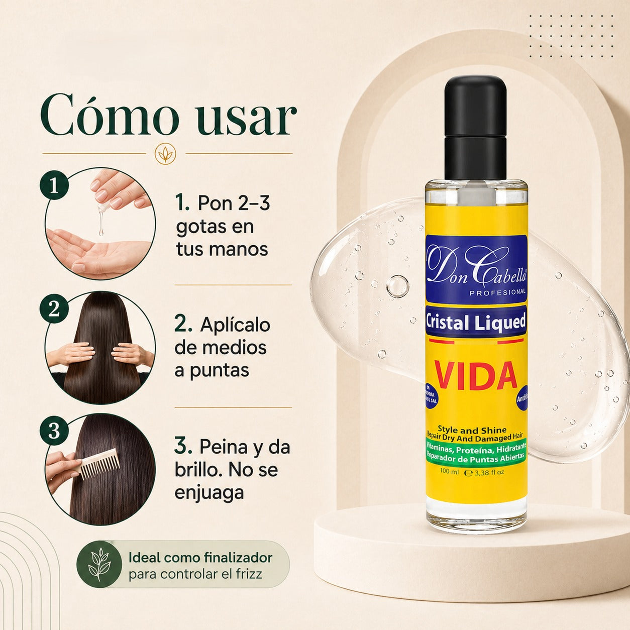Don Cabello Vida Cristal Liqued (Anti Frizz) 100 ML