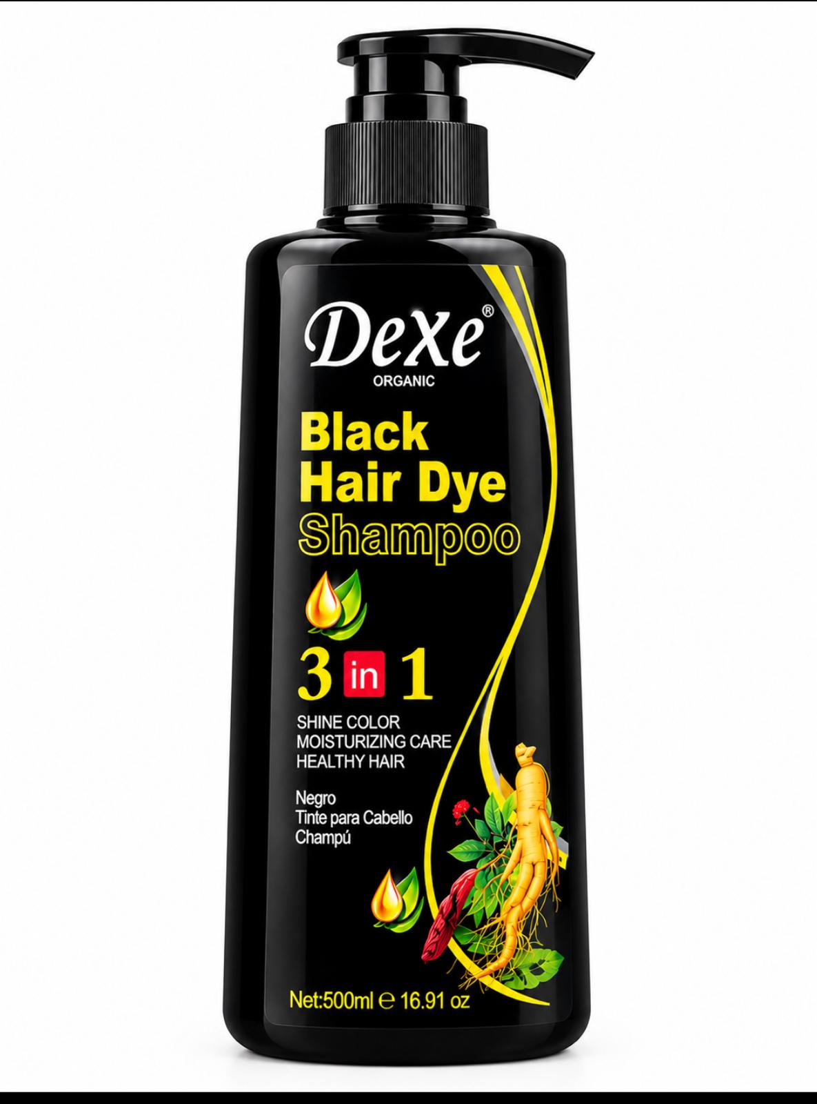 DEXE ORGANIC BLACK HAIR DYE SHAMPOO 3 EN 1 – 500 ML