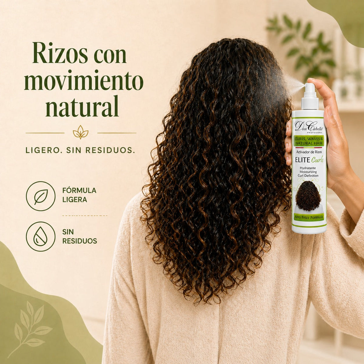 Don Cabello Activador de Rizos Líquido en Spray 400 ml