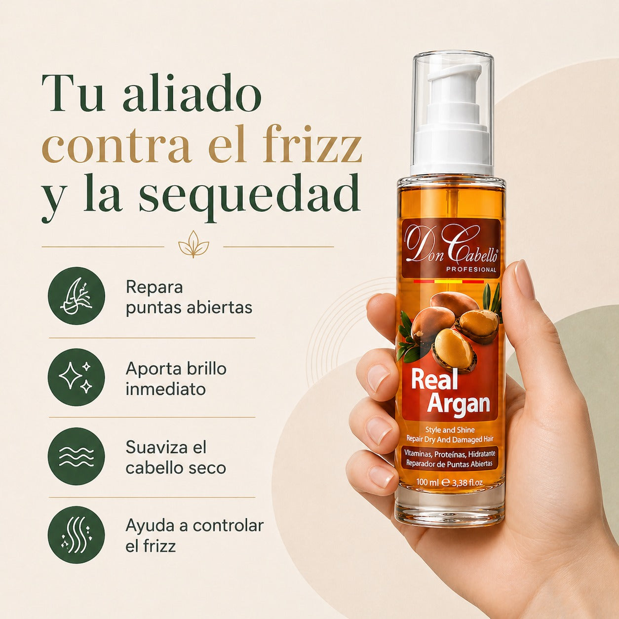 Don Cabello Aceite de Argán – Serum reparador de cabello 100 ml