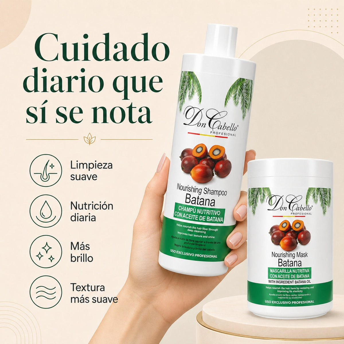Pack Nutrición Batana – Cabello Seco (Champú + Mascarilla) Don Cabello