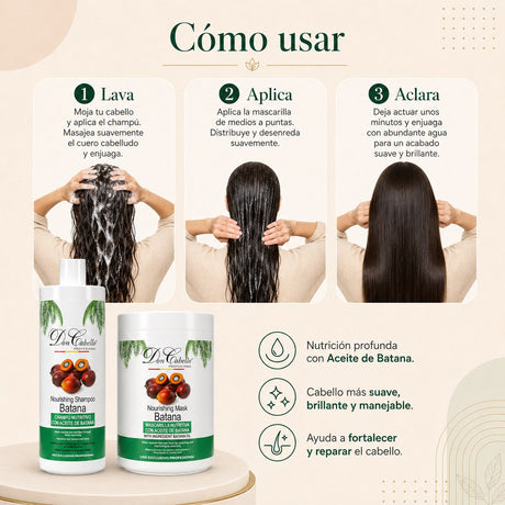 Pack Nutrición Batana – Cabello Seco (Champú + Mascarilla) Don Cabello