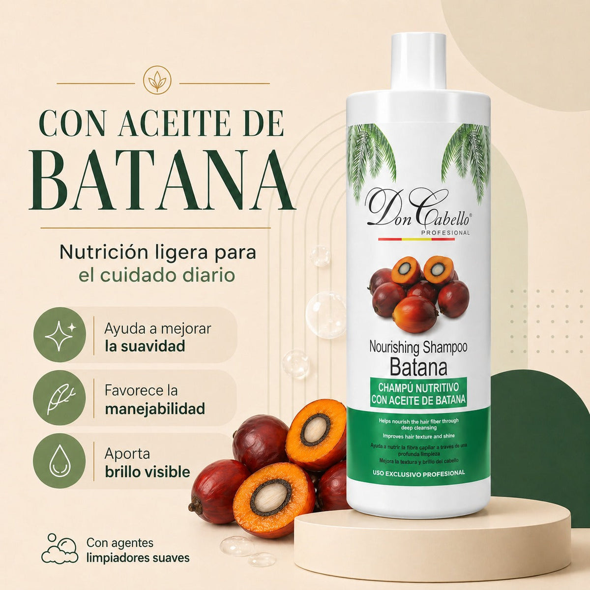 Don Cabello Champú Nutritivo con Aceite de Batana 1000 ml Sin Siliconas