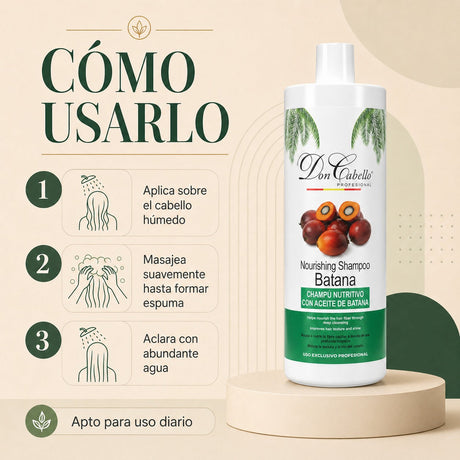 Don Cabello Champú Nutritivo con Aceite de Batana 1000 ml Sin Siliconas