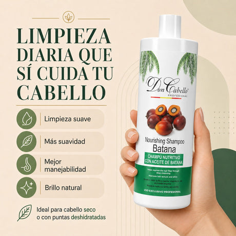 Don Cabello Champú Nutritivo con Aceite de Batana 1000 ml Sin Siliconas