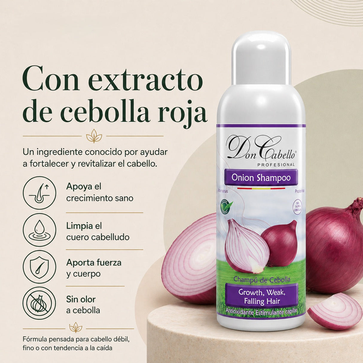 Don Cabello Champú Natural Con Extracto De Cebolla Roja