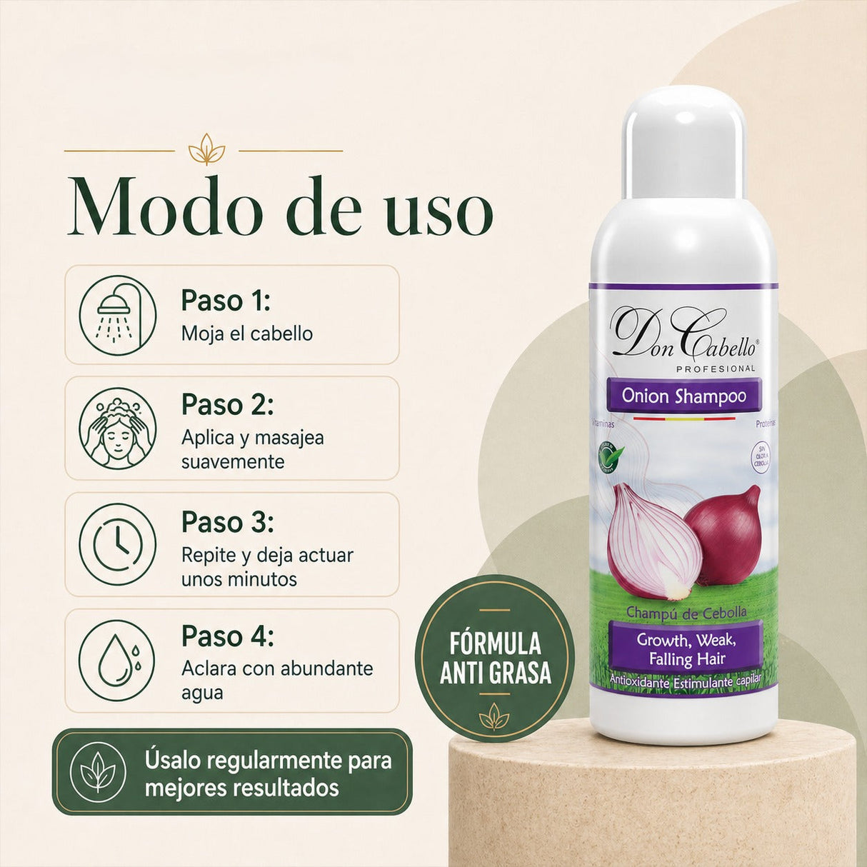 Don Cabello Champú Natural Con Extracto De Cebolla Roja